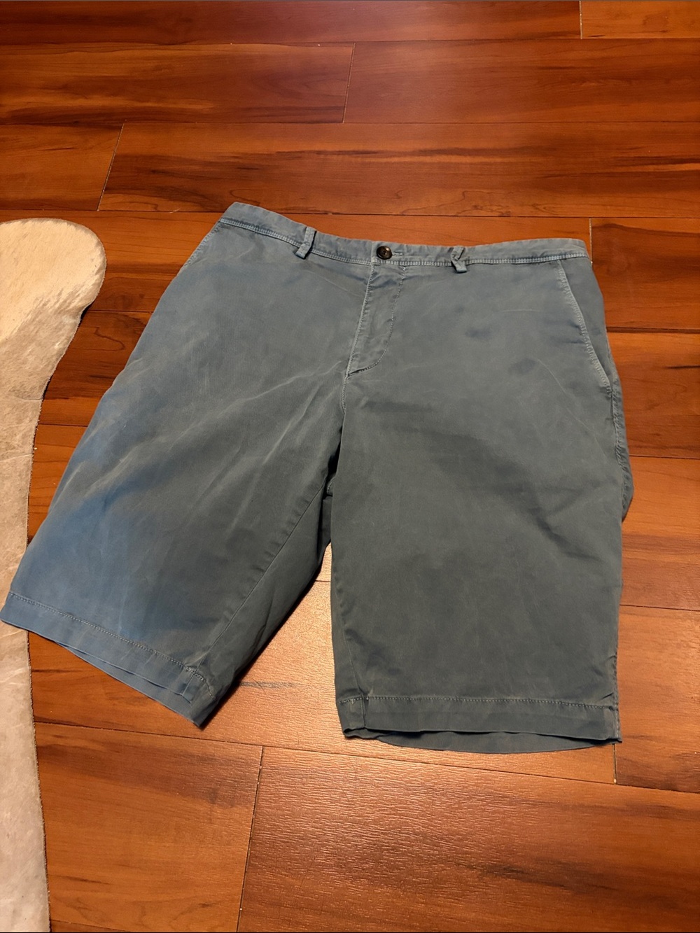 Boss Slate Blue Flat-Front Chino Shorts Sz 32R